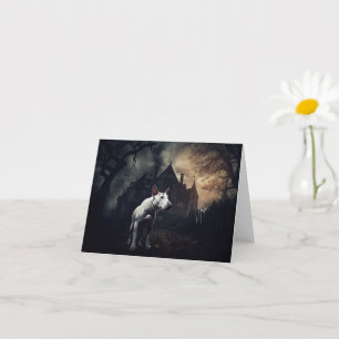 Bull Terrier Halloween Scary Card