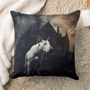 Bull Terrier Halloween Scary Cushion