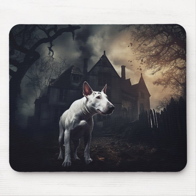 Bull Terrier Halloween Scary Mouse Mat (Front)