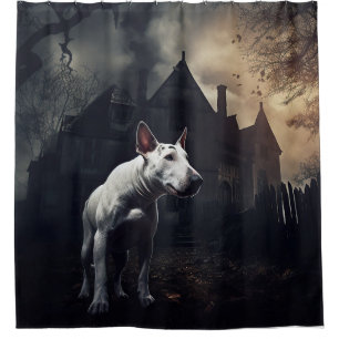 Bull Terrier Halloween Scary Shower Curtain