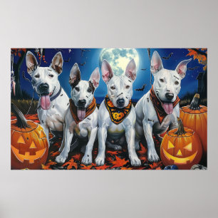 Bull Terrier Halloween Spooky  Poster