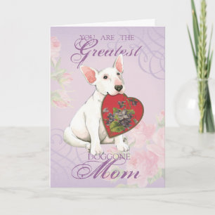 Bull Terrier Heart Mum Card