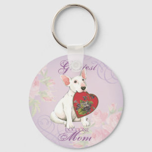 Bull Terrier Heart Mum Key Ring