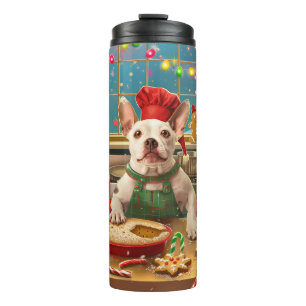 Bull Terrier Holiday Baking: Festive Christmas Thermal Tumbler