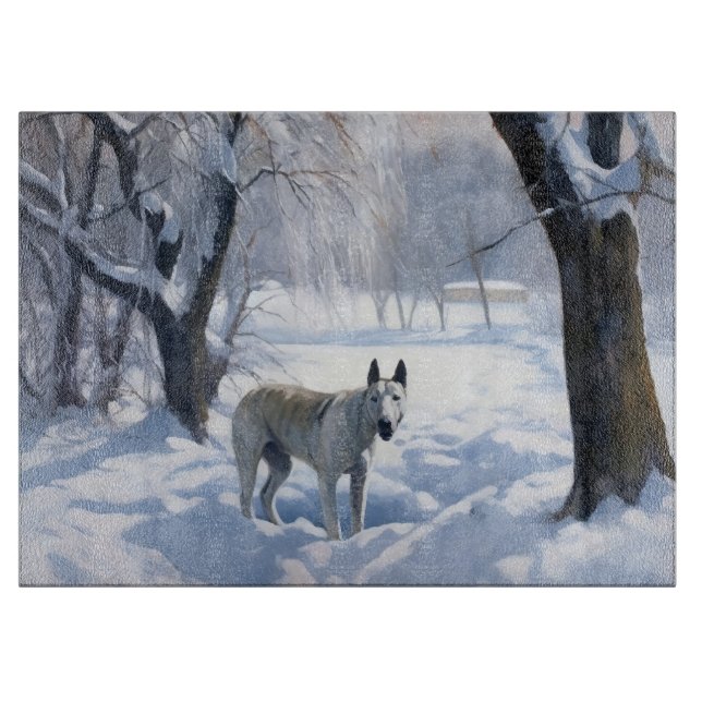 Bull Terrier Let It Snow Christmas  Cutting Board (Front)