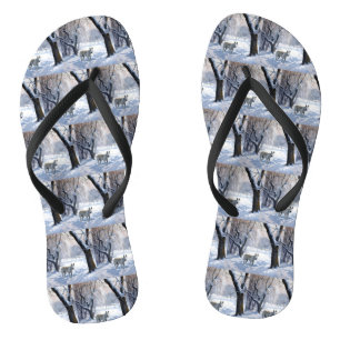 Bull Terrier Let It Snow Christmas  Flip Flops