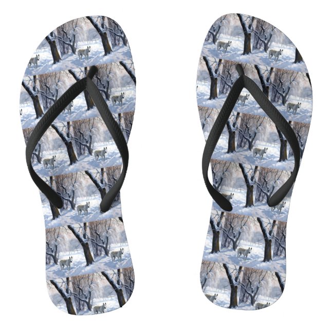 Bull Terrier Let It Snow Christmas  Flip Flops (Footbed)