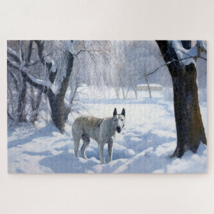 Bull Terrier Let It Snow Christmas  Jigsaw Puzzle