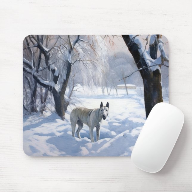 Bull Terrier Let It Snow Christmas  Mouse Mat (With Mouse)