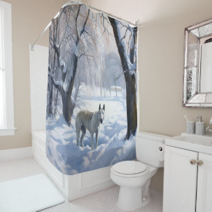 Bull Terrier Let It Snow Christmas Shower Curtain