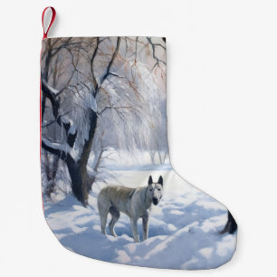 Bull Terrier Let It Snow Christmas  Small Christmas Stocking