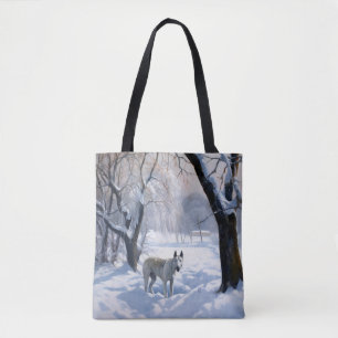 Bull Terrier Let It Snow Christmas Tote Bag