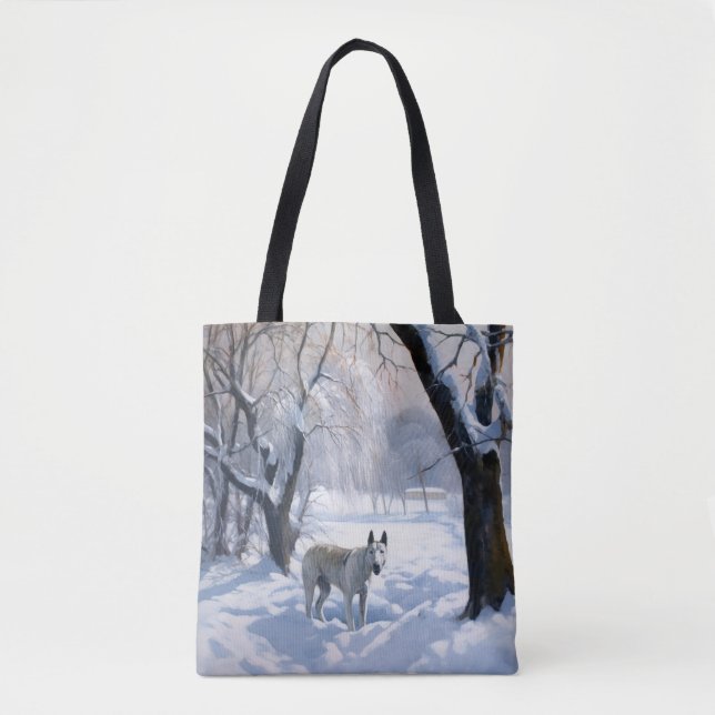 Bull Terrier Let It Snow Christmas  Tote Bag (Front)