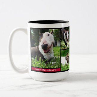 Bull Terrier "Live Love Laugh" photo mug