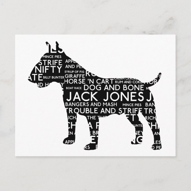 Bull Terrier London Slang Cockney Postcard (Front)