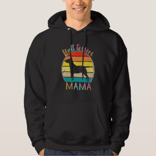 Bull Terrier Mama Colourful Bully Vintage Retro Su Hoodie