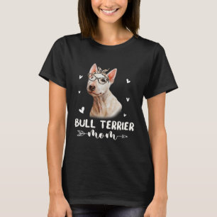 Bull Terrier Mum Leopard Print Dog Mother Day T-Shirt