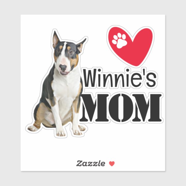 Bull Terrier Mum Personalised Sticker (Sheet)
