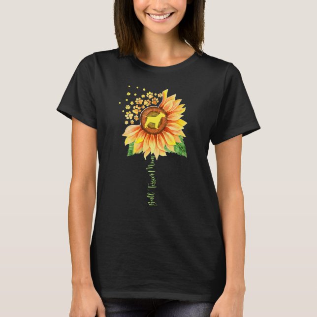 Bull Terrier Mum Sunflower for Bull Terrier T-Shirt (Front)