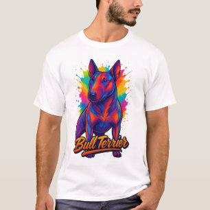 Bull Terrier Neon Pop Art – Vibrant Colorful Dog T-Shirt