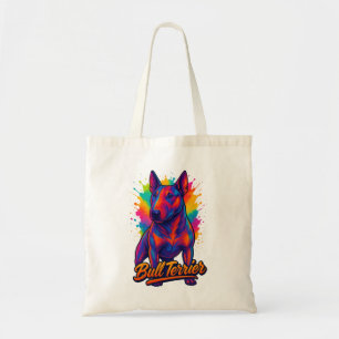 Bull Terrier Neon Pop Art – Vibrant Colorful Dog Tote Bag