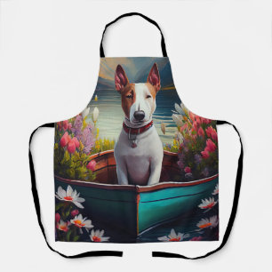 Bull Terrier on a Paddle: A Scenic Adventure Apron