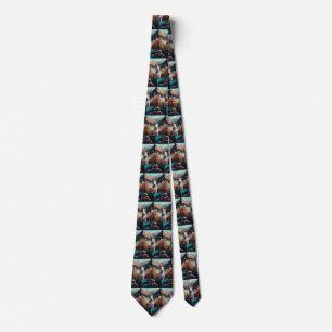 Bull Terrier on a Paddle: A Scenic Adventure Tie