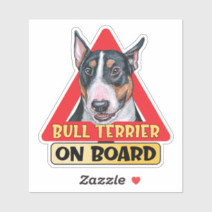 Bull Terrier On Board English Dog Red Traffic Sign