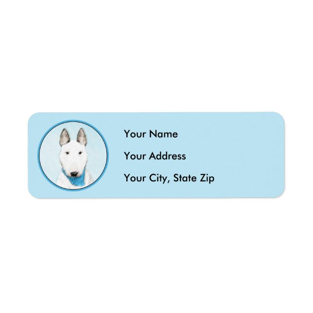 Bull Terrier Painting - Cute Original Dog Art (Front)