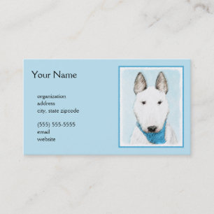 Bull Terrier Painting - Cute Original Dog Art Business Card