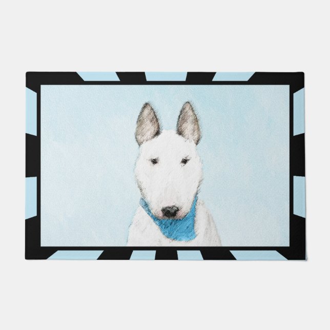 Bull Terrier Painting - Cute Original Dog Art Doormat (Front)