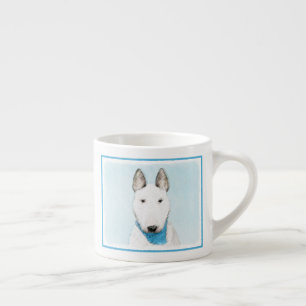 Bull Terrier Painting - Cute Original Dog Art Espresso Cup