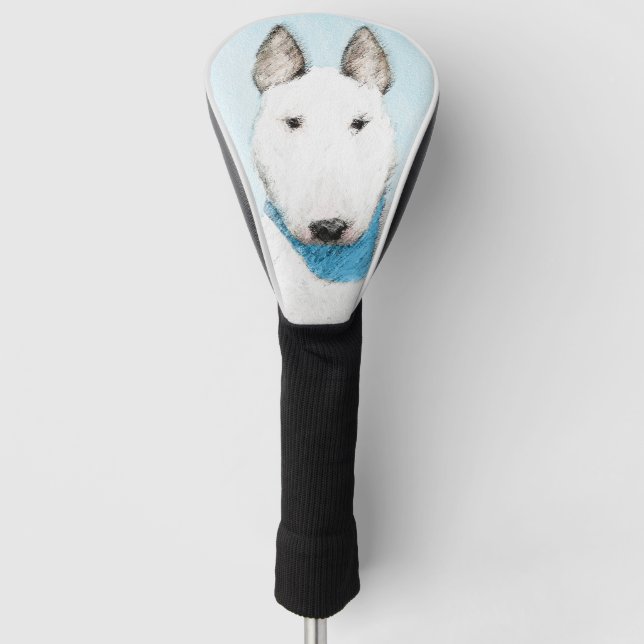 Bull Terrier Painting - Cute Original Dog Art Golf Head Cover (Front)