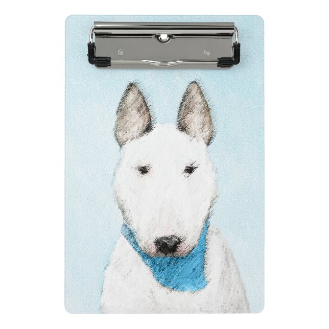 Bull Terrier Painting - Cute Original Dog Art Mini Clipboard (Front)