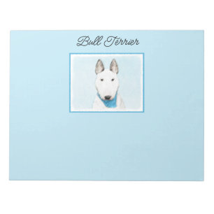 Bull Terrier Painting - Cute Original Dog Art Notepad