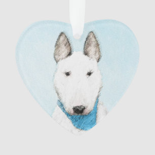 Bull Terrier Painting - Cute Original Dog Art Ornament