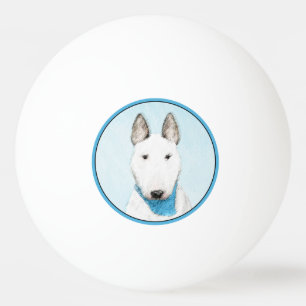Bull Terrier Painting - Cute Original Dog Art Ping Pong Ball