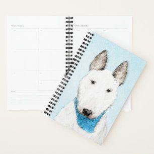 Bull Terrier Painting - Cute Original Dog Art Planner