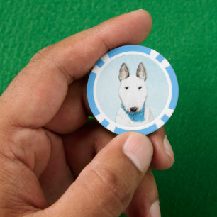 Bull Terrier Painting - Cute Original Dog Art Poker Chips