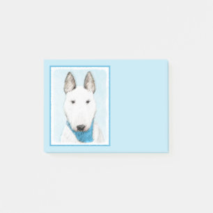 Bull Terrier Painting - Cute Original Dog Art Post-it Notes