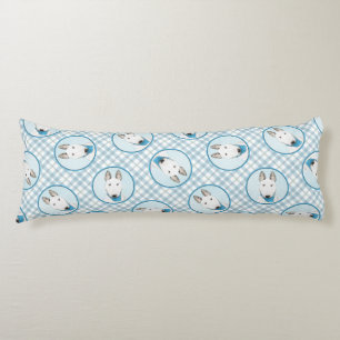 Bull Terrier Painting White English Cute Dog Art Body Cushion