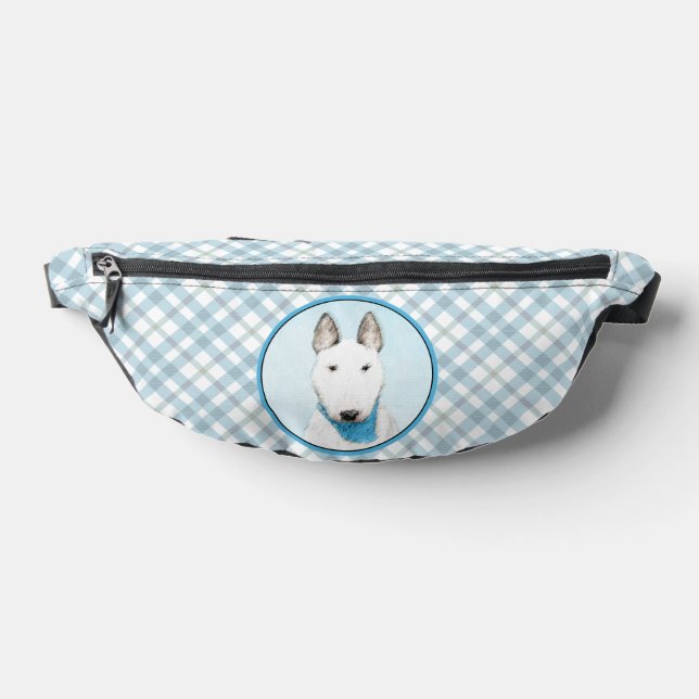 Bull Terrier Painting White English Cute Dog Art Bum Bags (Lay Down)