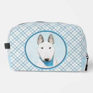 Bull Terrier Painting White English Cute Dog Art Dopp Kit