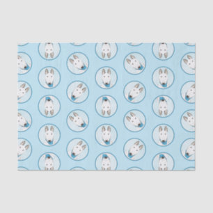 Bull Terrier Painting White English Cute Dog Art Tissue Paper