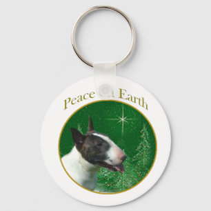 Bull Terrier Peace Key Ring