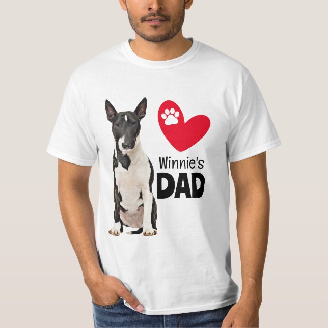 Bull Terrier Personalised Dad  T-Shirt (Front)