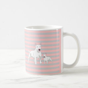 Bull Terrier-pink background Coffee Mug
