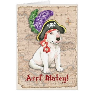 Bull Terrier Pirate Greeting Card