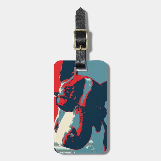 Bull Terrier Political Parody Luggage Tag (Front Vertical)