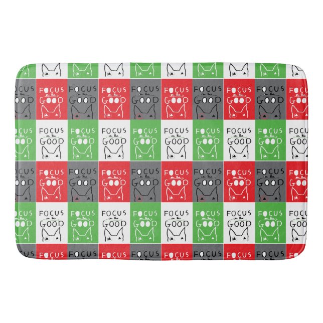 Bull Terrier Pop Art Focus on the GOOD inspiration Bath Mat (Front)